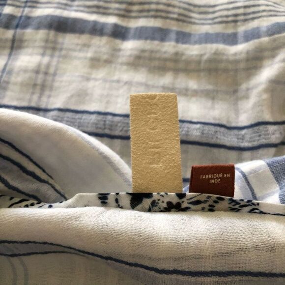 Anthropologie Pilcro & the Letterpress Blue & White Pld Tunic Top Boho, Coastal - Picture 9 of 16